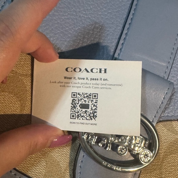 Coach Georgie Saddle Bag in Signature Canvas Blue - Picture 8 of 9